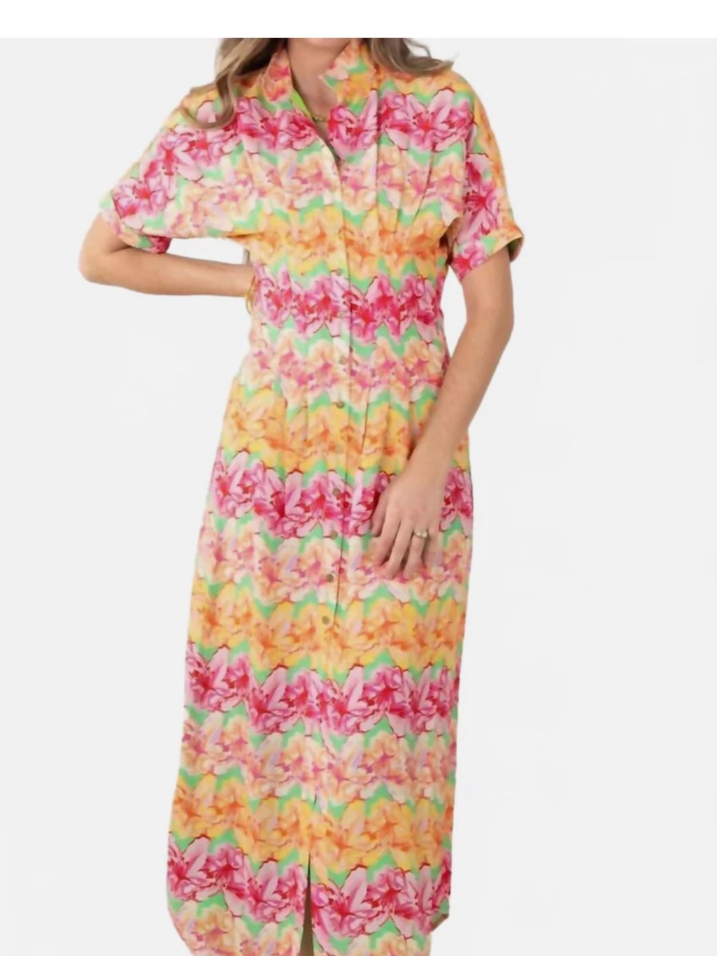 Emily Mccarthy Georgia Midi Dress In A Floral Print